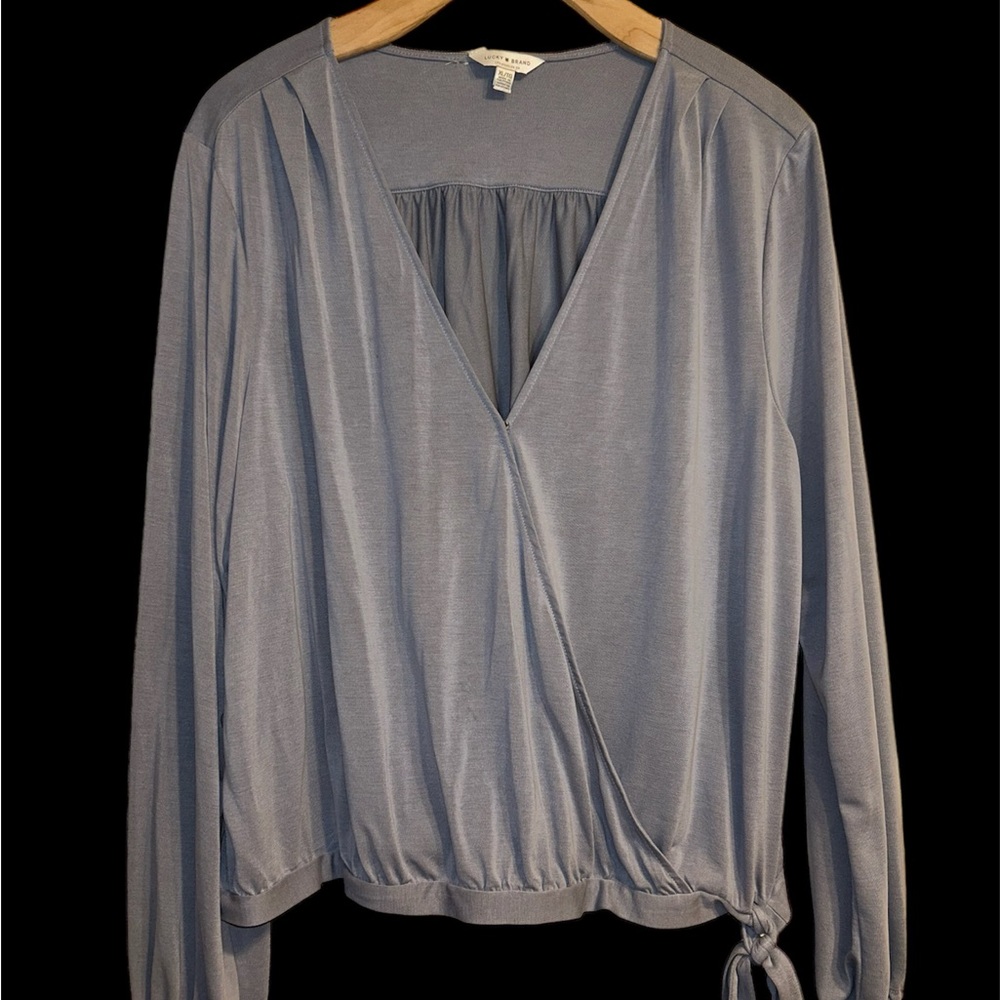 Lucky Brand faux wrap knit shirt. NWOT.